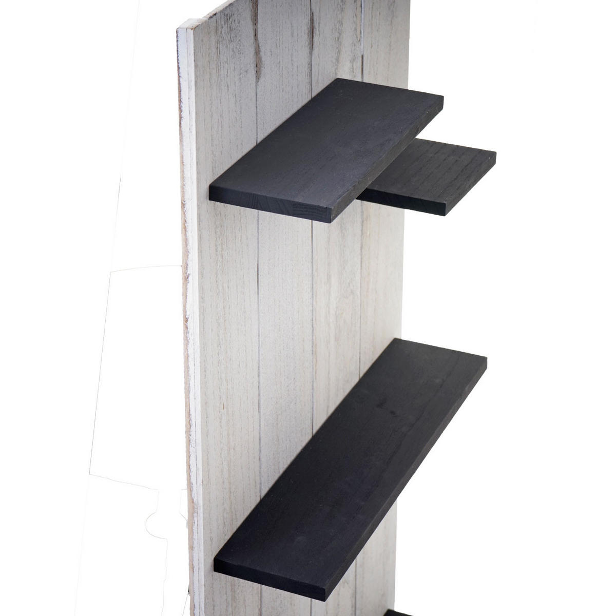 WANDREGAL Reinweiß, Schwarz - Schwarz/Weiß, Holz (50/110/14cm) - MCW