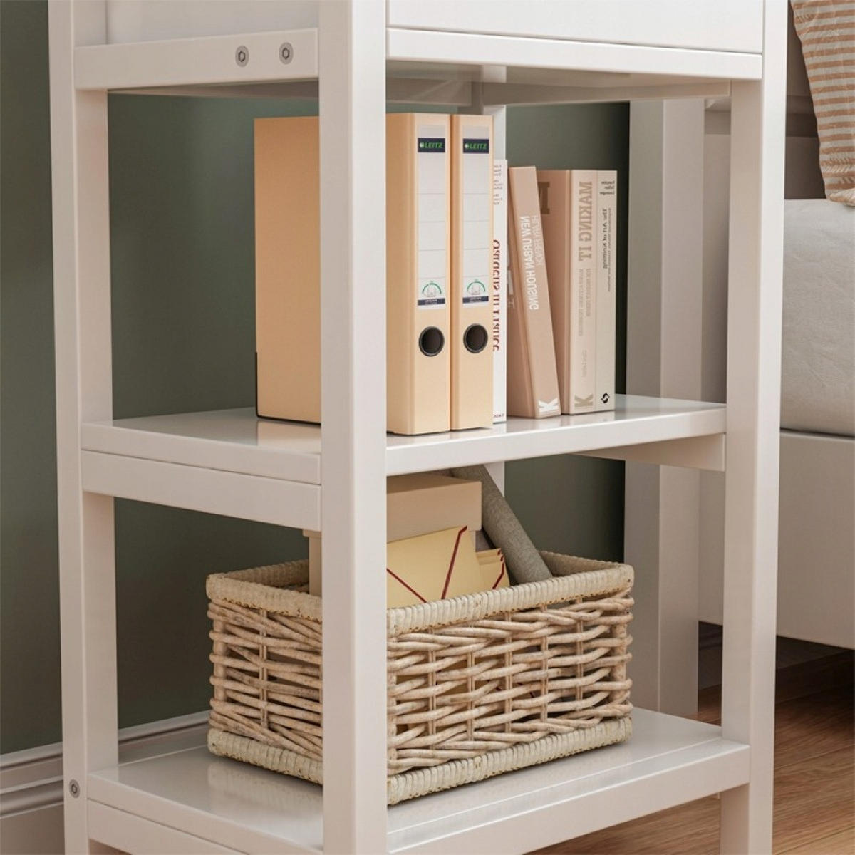 NACHTTISCH weiß 45/68/30 cm - Weiß, Holzwerkstoff (40/68/30cm)