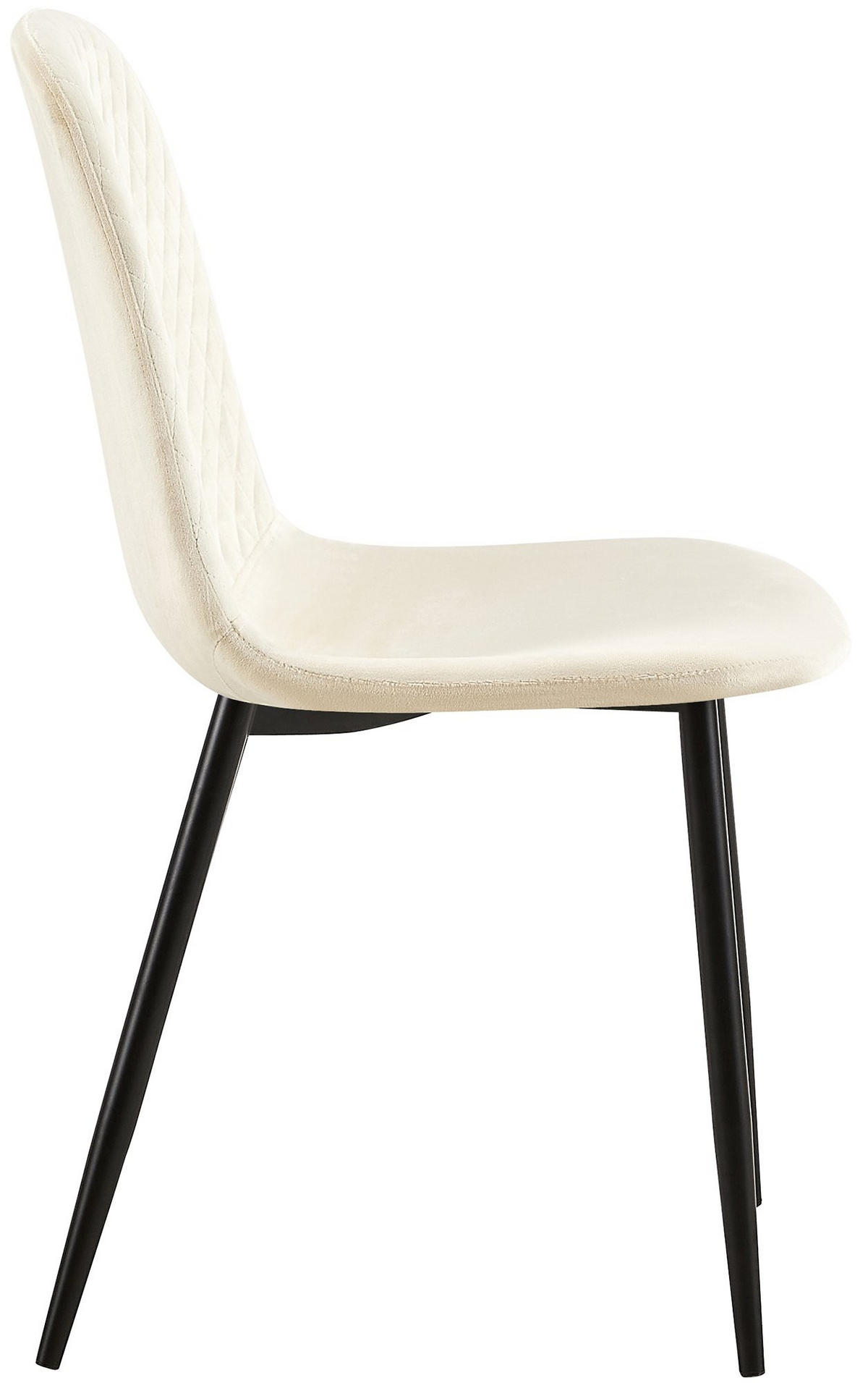 STUHL Samt Creme - Creme/Schwarz, Textil/Metall (44/88/54cm) - CLP