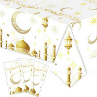 TISCHDECKEN-SET Ramadan Mubarak 3-teilig Weiß - Goldfarben, Kunststoff (274/274/1.5cm)