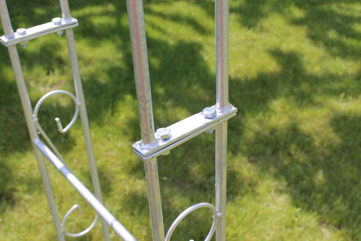 ROSENBOGEN Metall Verzinkt Wetterfest Breite 140 cm - Grau, Metall (140/225/37cm) - DanDiBo