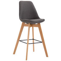 BARHOCKER Medoc, Gestell Natura, Stoff Dunkelgrau - Dunkelgrau/Naturfarben, Holz/Textil (48/100/56cm) - TPFLiving