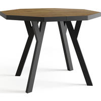 ESSTISCH Desmond achteckiger ausziehbarer, Lefkas Eiche 100-150/100/76 cm - Alteiche/Schwarz, Holz/Holzwerkstoff (100/100/76cm) - WFL GROUP
