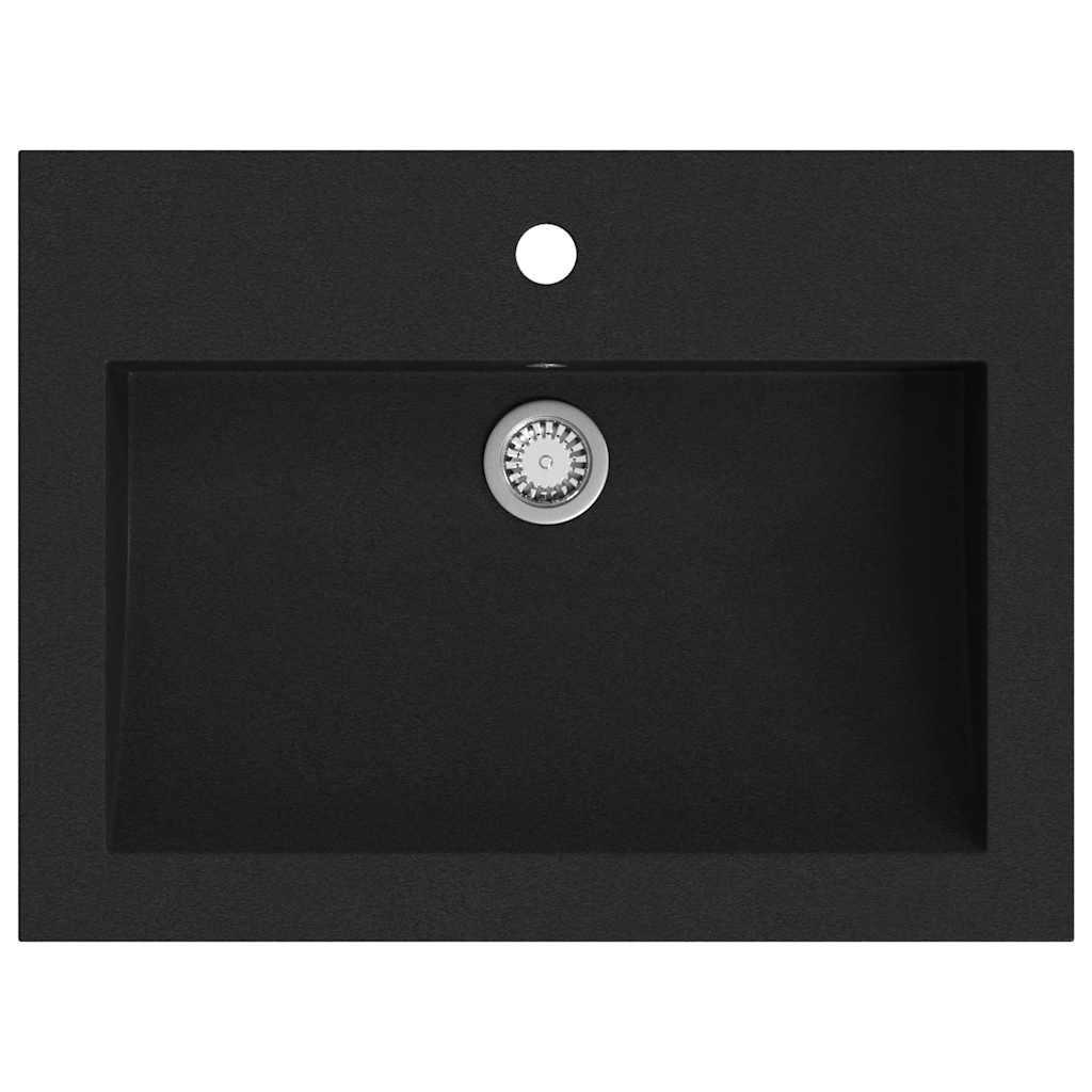 WASCHBECKEN Ladd 60/45/12 cm - Schwarz, Naturmaterialien (60/12/45cm) - Nettlife