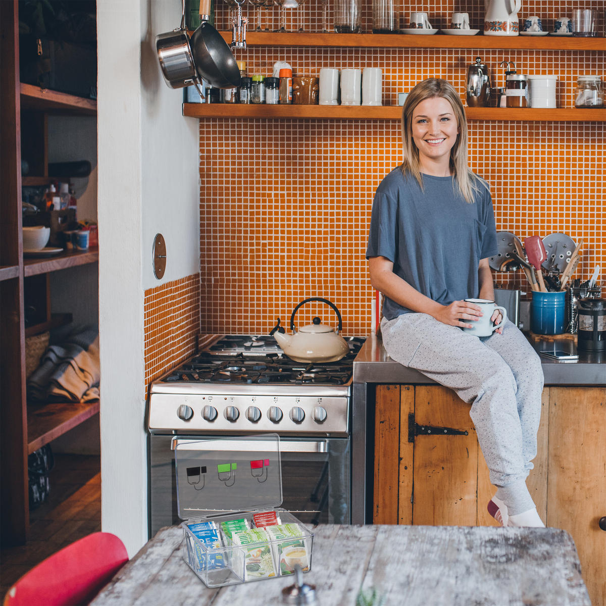 TEEBOX - Transparent, Kunststoff (21.5/9/15cm) - Relaxdays