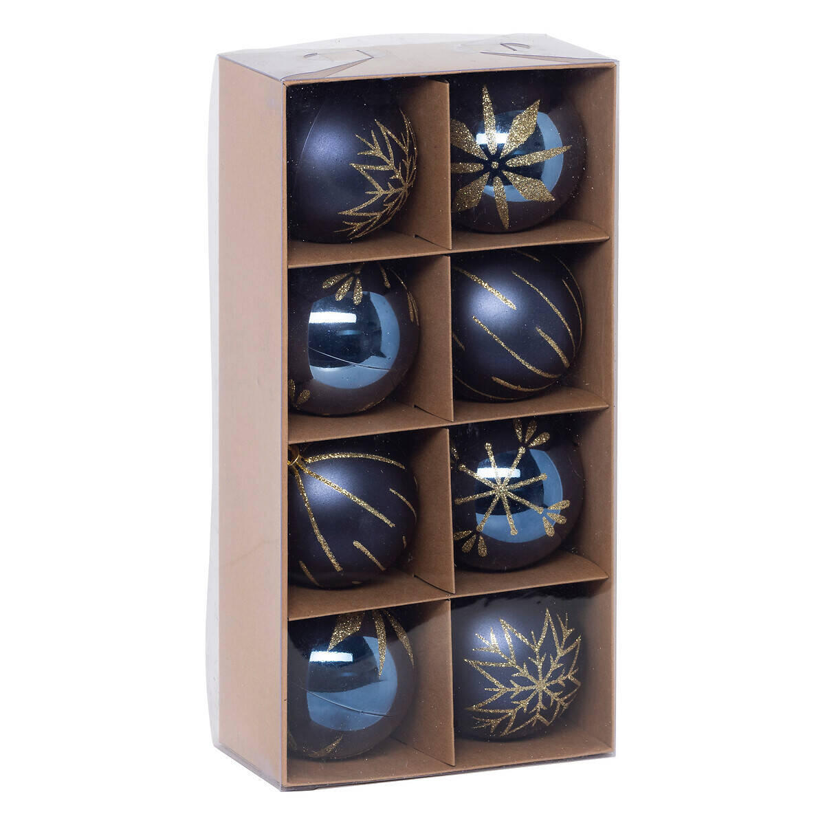 WEIHNACHTSKUGELN Goldverzierungen 8 cm - Blau, Kunststoff (8/9.2/8cm) - Atmosphera Createur d´interieur