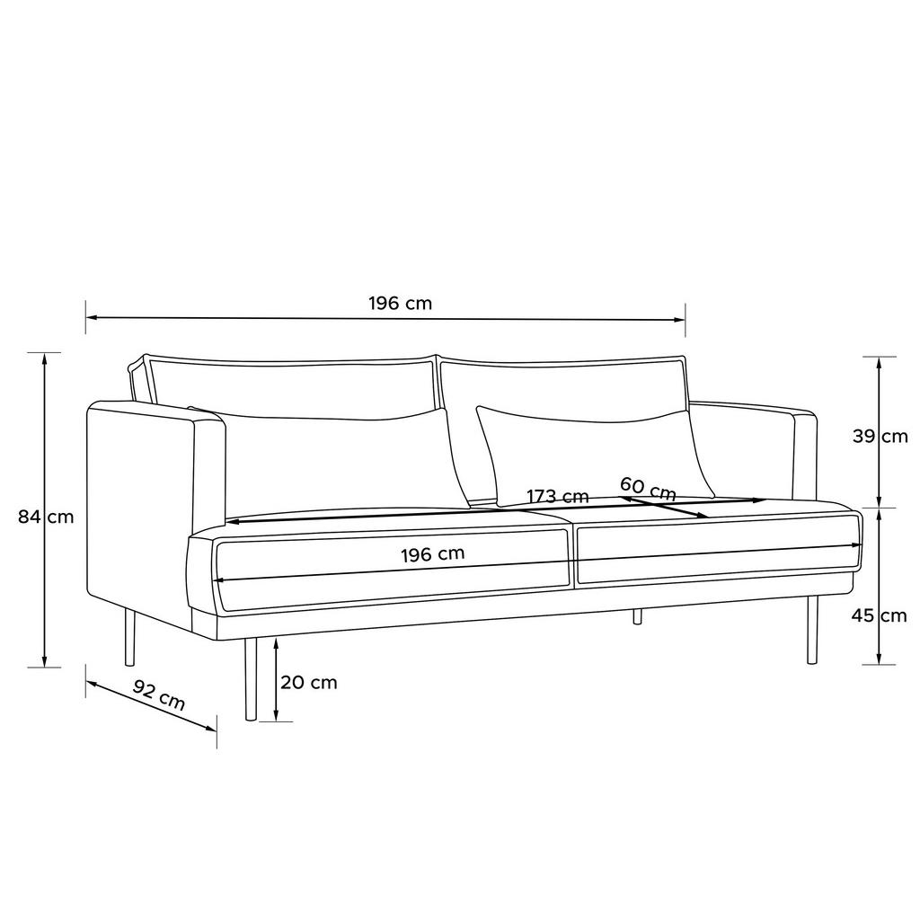 Thumbnail - Konsimo® 3-Sitzer-Sofa, Orange, Textil, 193x84x92 cm, Hergestellt in Europa, Wohnzimmer, Sofas & Couches, Sofas, 3-Sitze...
