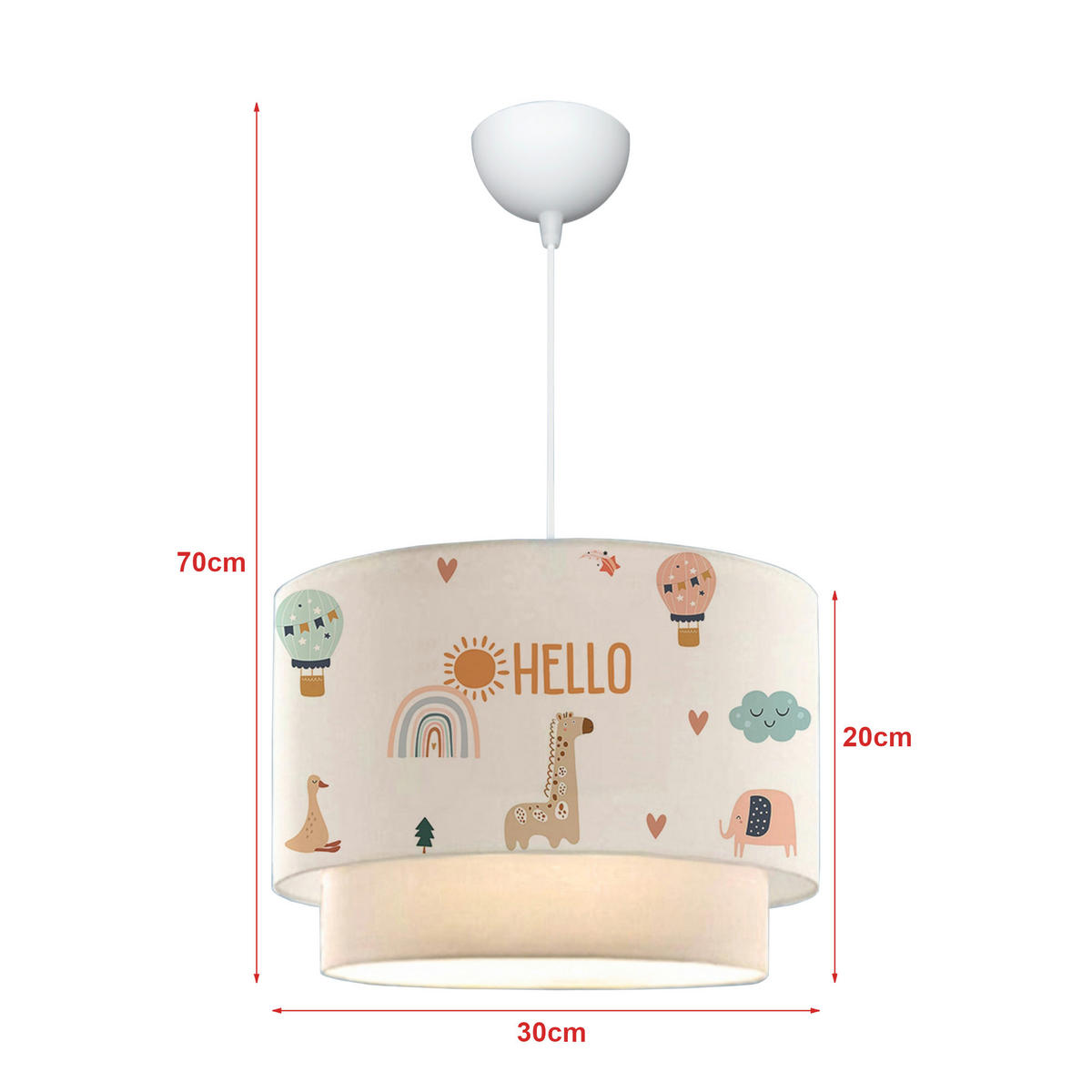 HÄNGELEUCHTE Lurgan - Weiß, Textil (30/30/70cm) - lux.pro