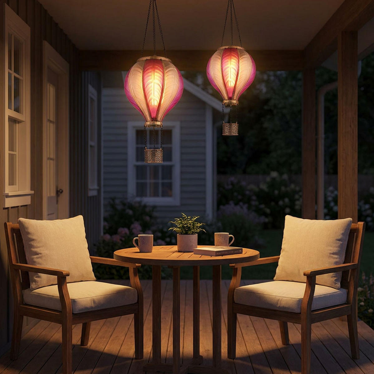 LED AUSSENLEUCHTE Solarleuchte Pink Feuer Effekt 2er Set - Multicolor, Metall (14/14/46.5cm) - Globo Lighting