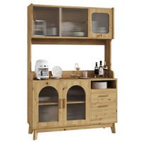 BUFFETSCHRANK 120x40x178 cm, 2 Steckdosen, USB-A/USB-C-Anschlüsse, Holzfarbe - Naturfarben, Holzwerkstoff (120/178/40cm) - FOHERE