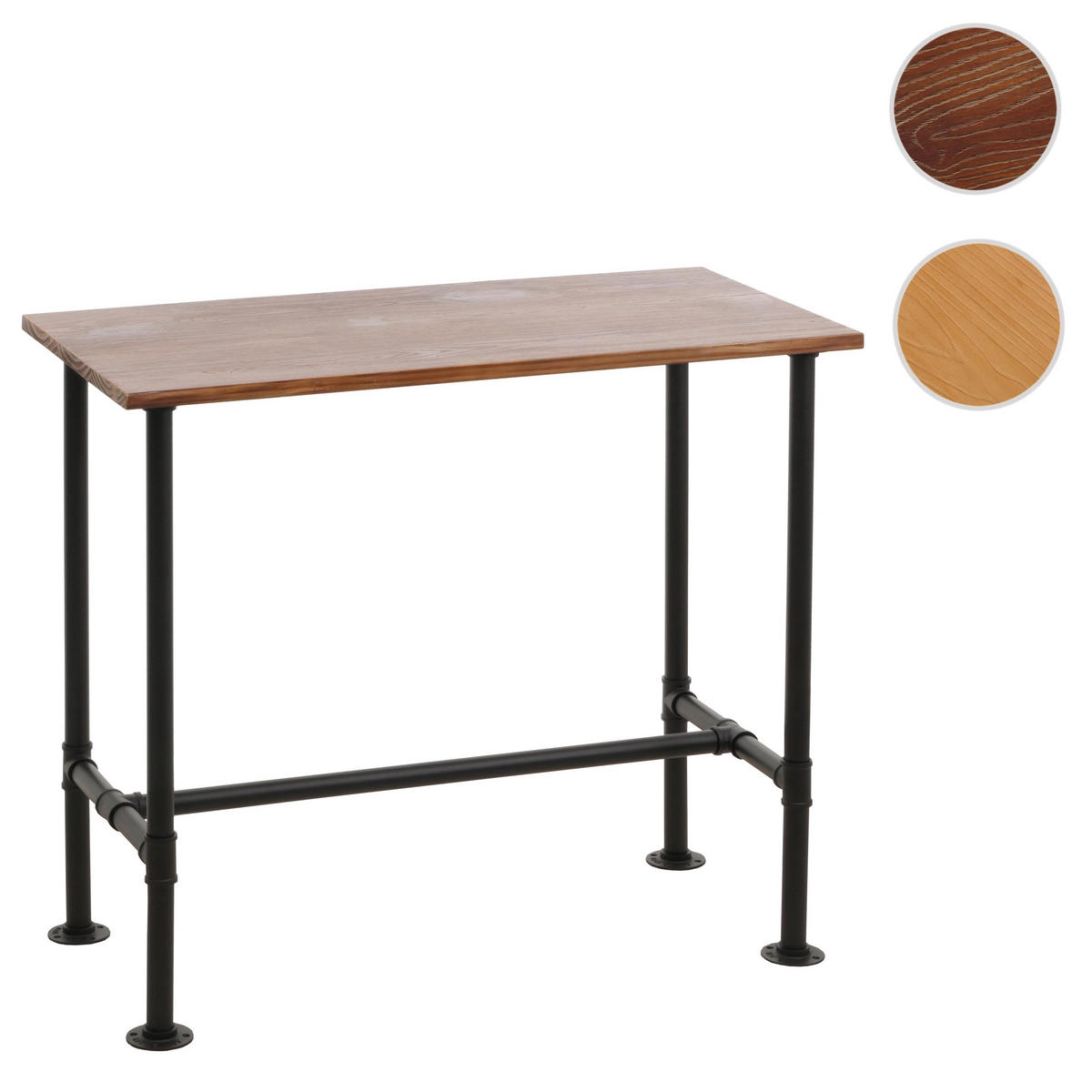 BARTISCH eckig Schwarz, Braun - Schwarz/Braun, Holz (120/108/61cm) - MCW