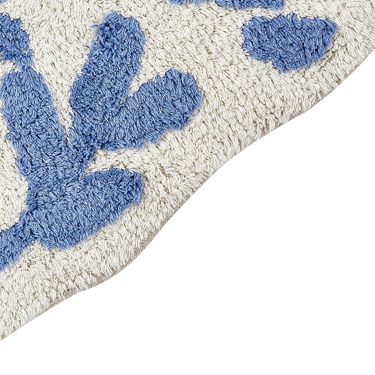 BADEMATTE Blau 60 x 90 cm Derik - Blau/Weiß, Textil (60/90cm) - Beliani