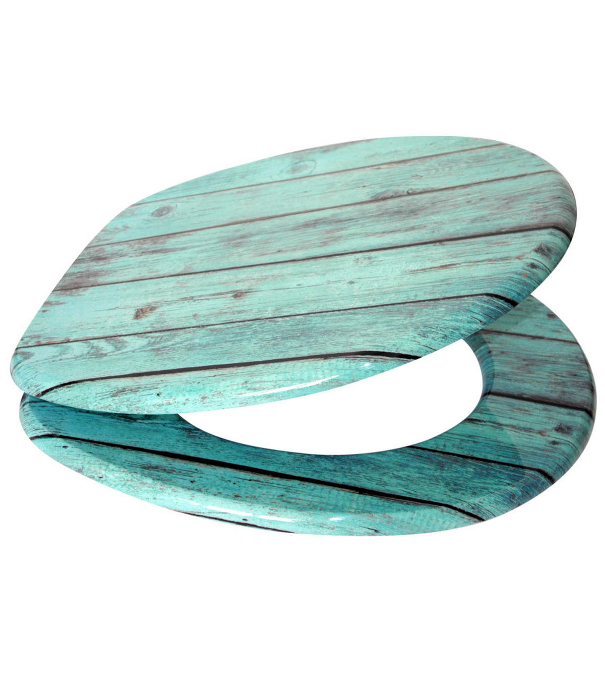 WC-SITZ Lumber - Türkis, Holzwerkstoff (38/6/47cm) - Sanilo