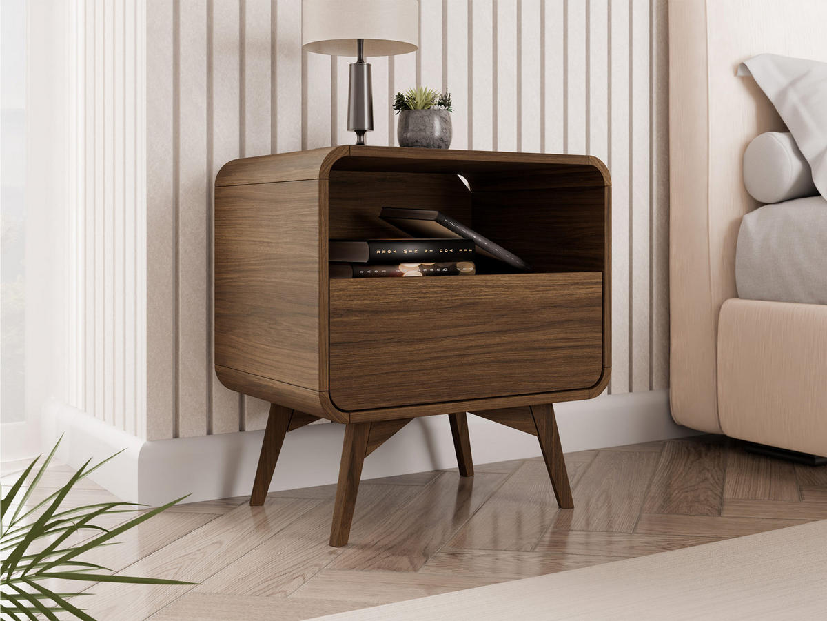 NACHTTISCH Helion S55 - Nussbaumfarben, Holz/Holzwerkstoff (55/59/39cm) - MIRJAN24