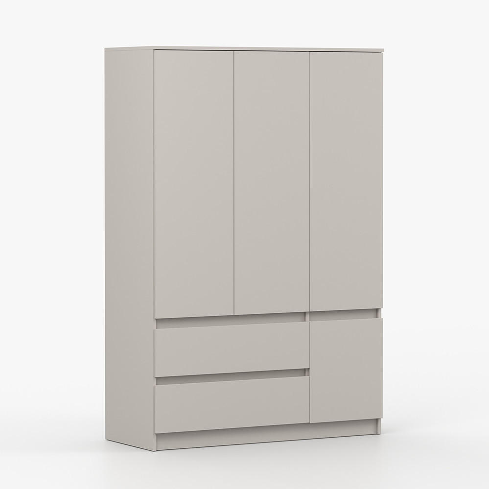 DREHTÜRENSCHRANK SOLO 4D2S II 120 cm Kaschmir/Kaschmir, 4-türig, zwei Schubladen, grifflos - Kaschmir, Holzwerkstoff (120/180/50cm) - imoebel24
