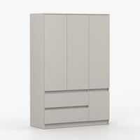 DREHTÜRENSCHRANK SOLO 4D2S II 120 cm Kaschmir/Kaschmir, 4-türig, zwei Schubladen, grifflos - Kaschmir, Holzwerkstoff (120/180/50cm) - imoebel24