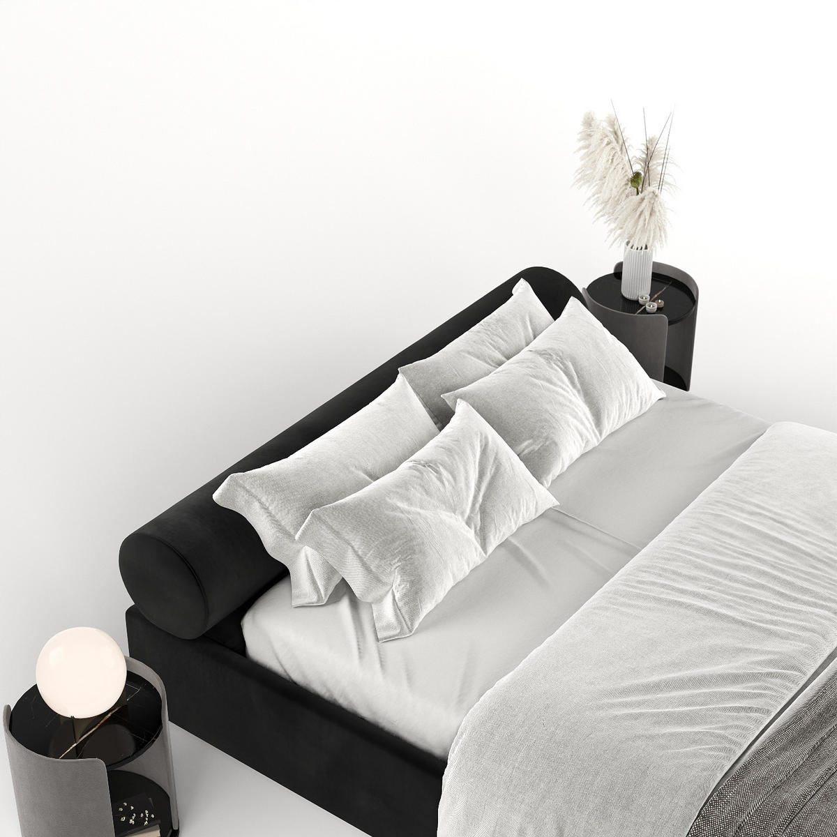 POLSTERBETT Solvo mit Stauraum 200/200 cm Schwarz im Kronos Stoff - Schwarz/Naturfarben, Holz/Holzwerkstoff (200/200cm) - AltaBeds