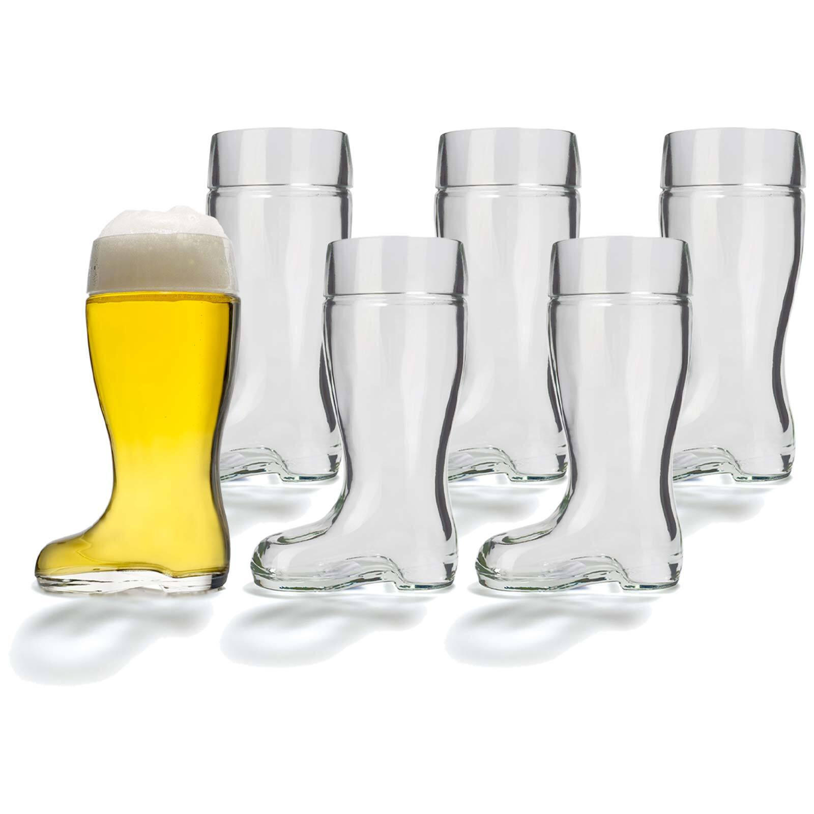 BIERGLÄSER Stiefel transparent 1000 ml 6er Set - Transparent, Glas (1L) - Stölzle Lausitz