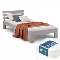 HOLZBETT Grau 90/200 cm Jugendbett mit Federkernmatratze - Grau, Holz (90/200cm) - Homestyle4u