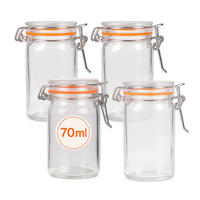 EINMACHGLAS-SET mit Bügelverschluss 70ml 4er-Pack - Transparent, Glas (0.07L)