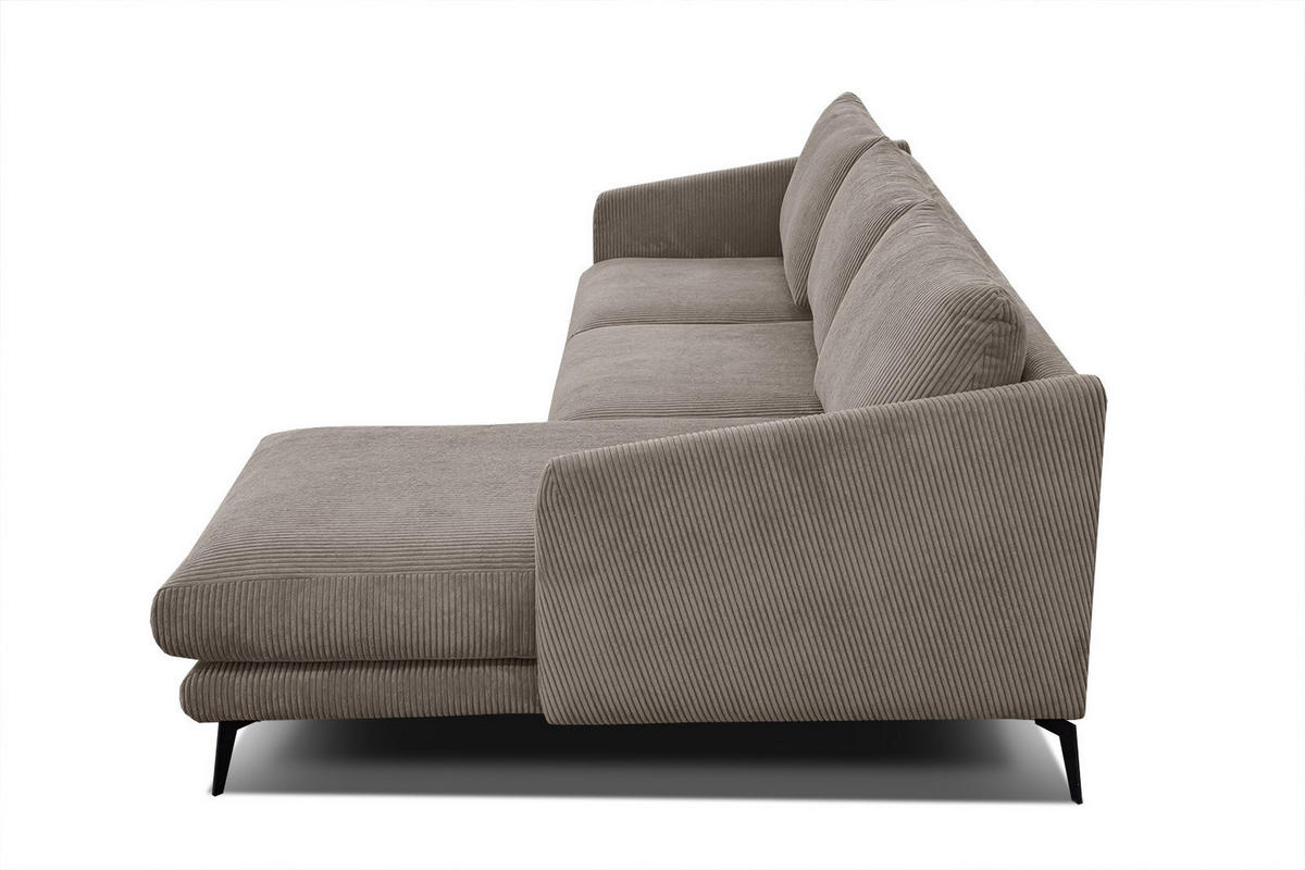 ECKSOFA VILT 4-Sitzer, taupe - Taupe/Schwarz, Holzwerkstoff/Textil (255/156cm) - Courtois Laville