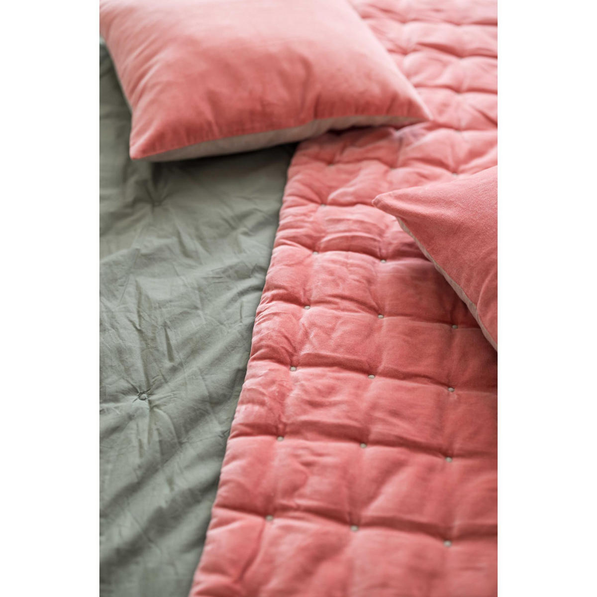 WURFDECKE Tika thymian 180 x 260 cm - Grün, Textil (180/260cm) - Vivaraise