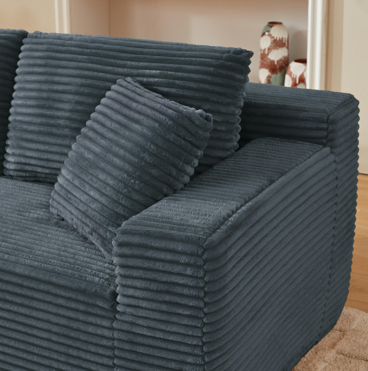 SOFA modular L-Form Dark Gray 2-tlg. - Dunkelgrau, Textil (163/252.6cm) - Meubliv