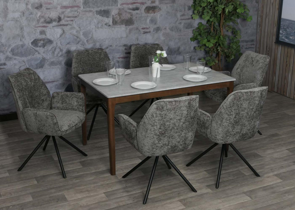 ESSZIMMERSTUHL Anthrazit, Schwarz 6er-Set - Anthrazit/Schwarz, Textil (60/86/60cm) - MCW