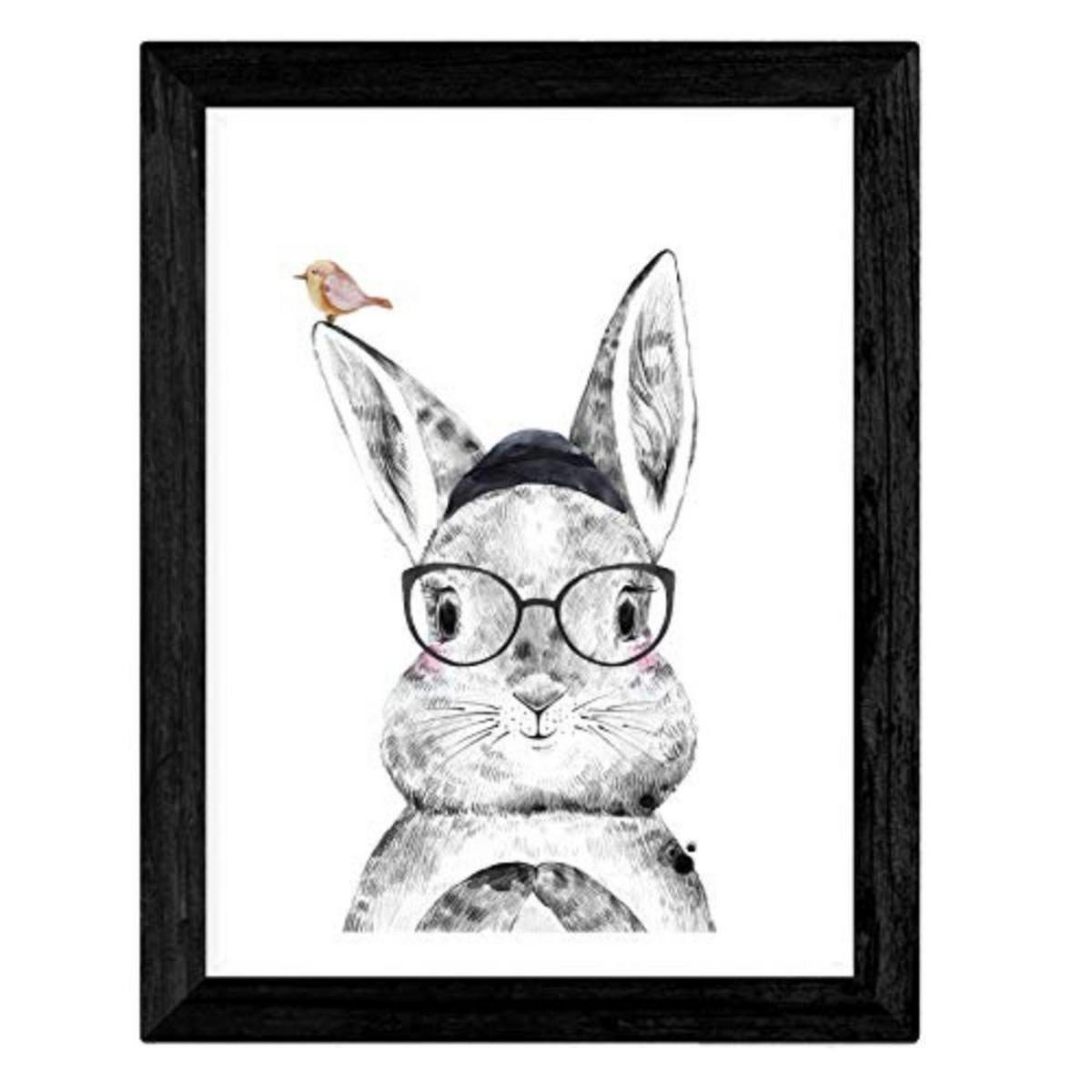 POSTER Set mit 4 „Tieren in Rosa, Grün und Schwarz“ A3 Rahmenlos - Klar, Papier (29.7/3cm) - Nacnic