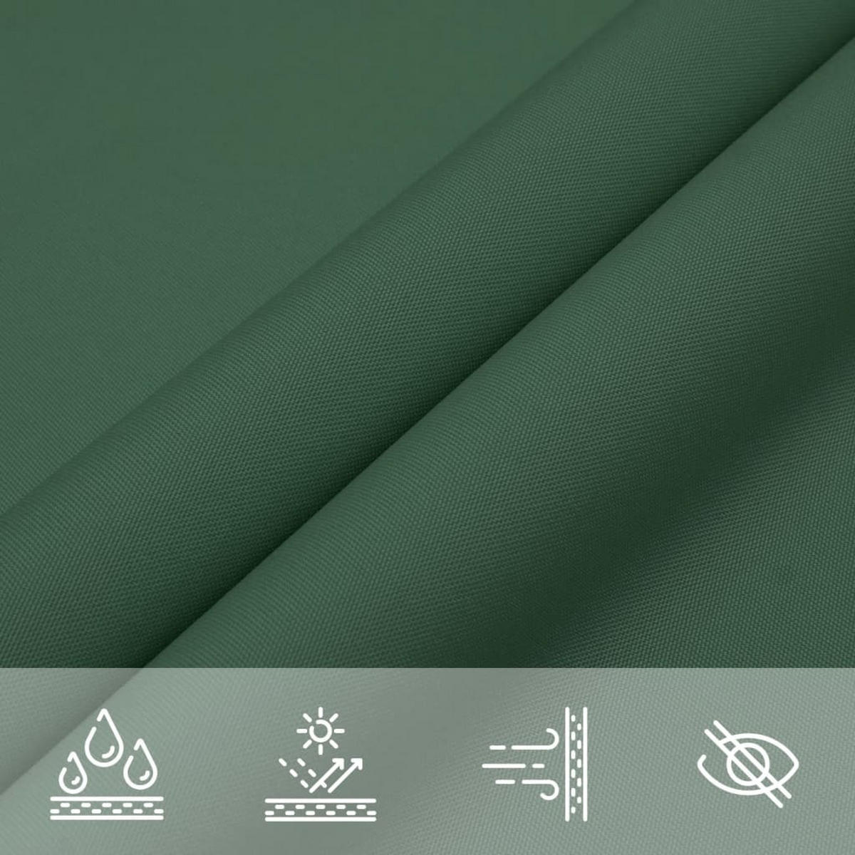 SONNENSEGEL Oxford-Gewebe Quadratisch 6/6 M Dunkelgrün - Grün, Textil (600/600cm) - vidaXL