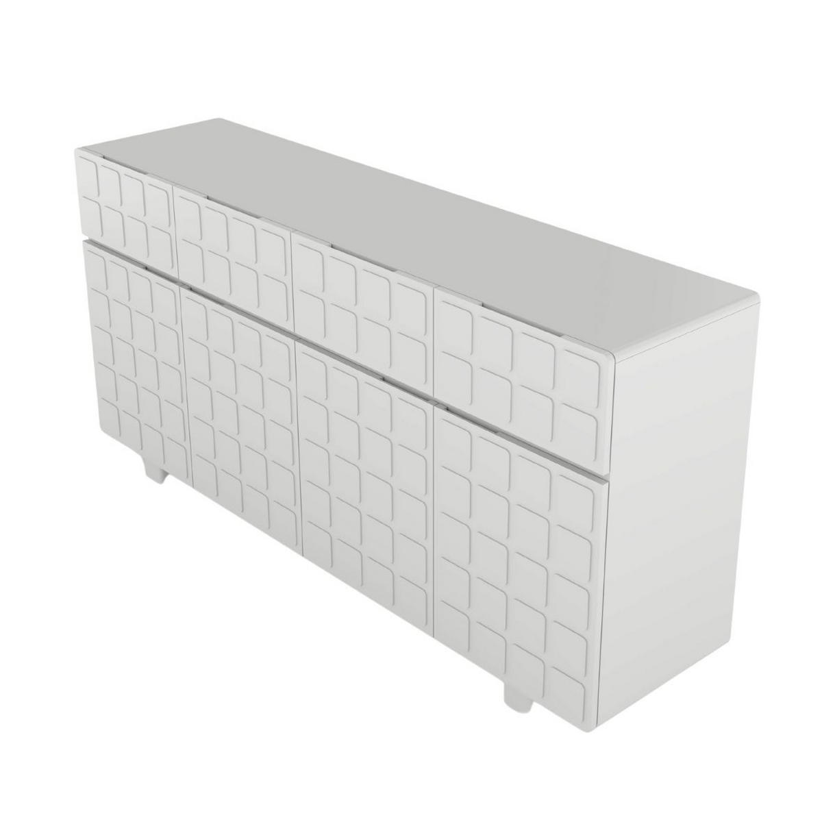 SIDEBOARD Cubo Long, Geometrische 3D Fronten, 169 cm, Grau - Hellgrau, Holz/Holzwerkstoff (168.9/83.8/41.8cm) - Skandica