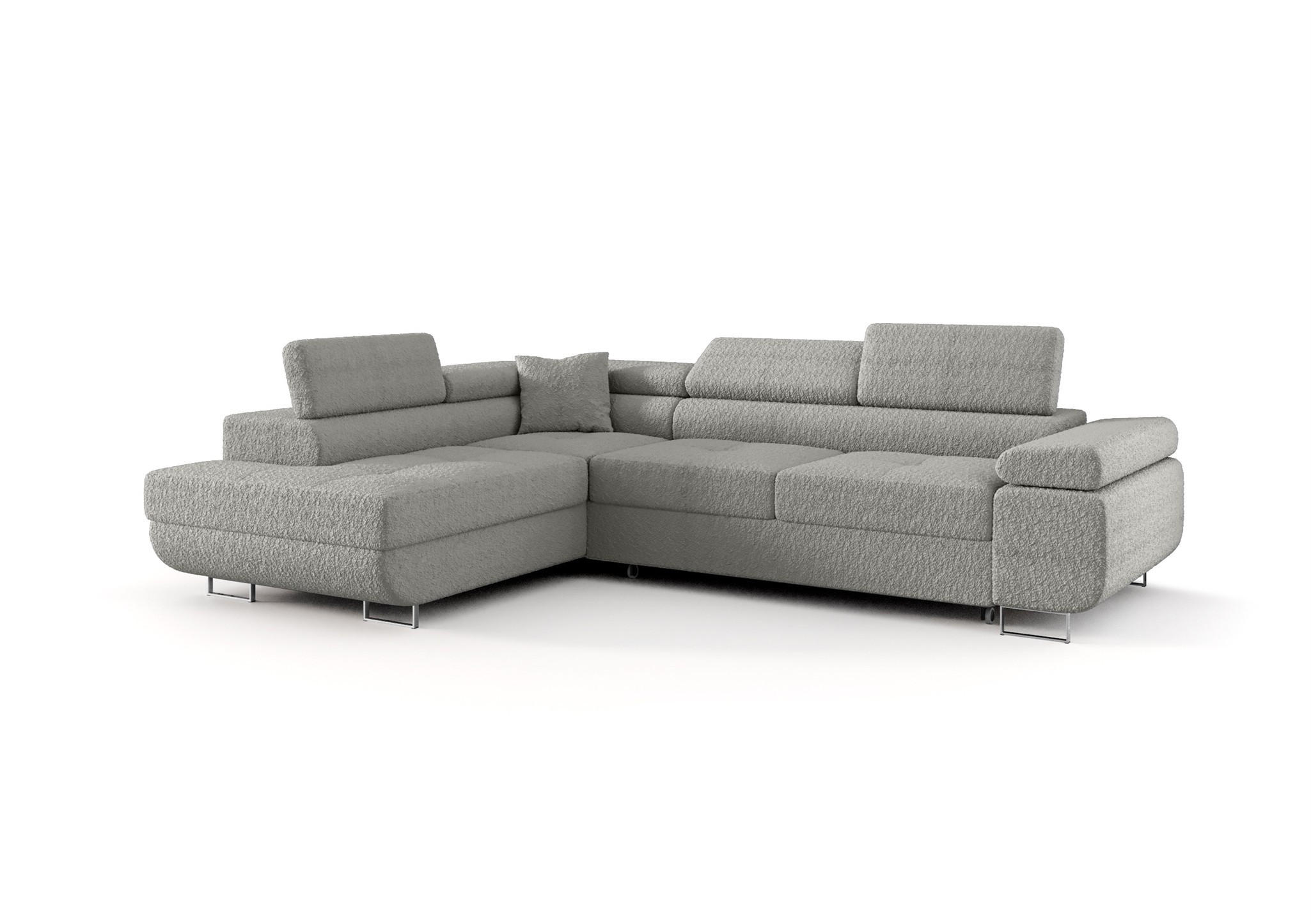 ECKSOFA Monaro Mit Schlaffunktion - Hellgrau, Holzwerkstoff/Textil (275/202cm) - Fun Möbel