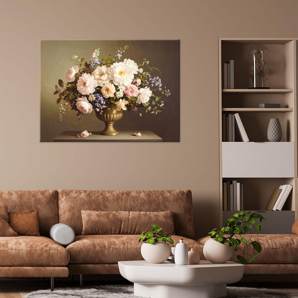 LEINWANDBILD Blumen 120x80cm - Braun, Textil (120/80cm) - Feeby