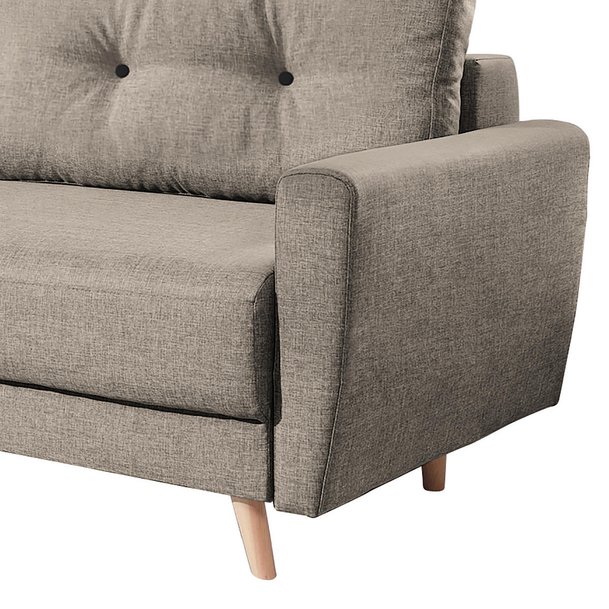 3-SITZER SOFA - Cappuccino, Textil (220/90/90cm) - home24