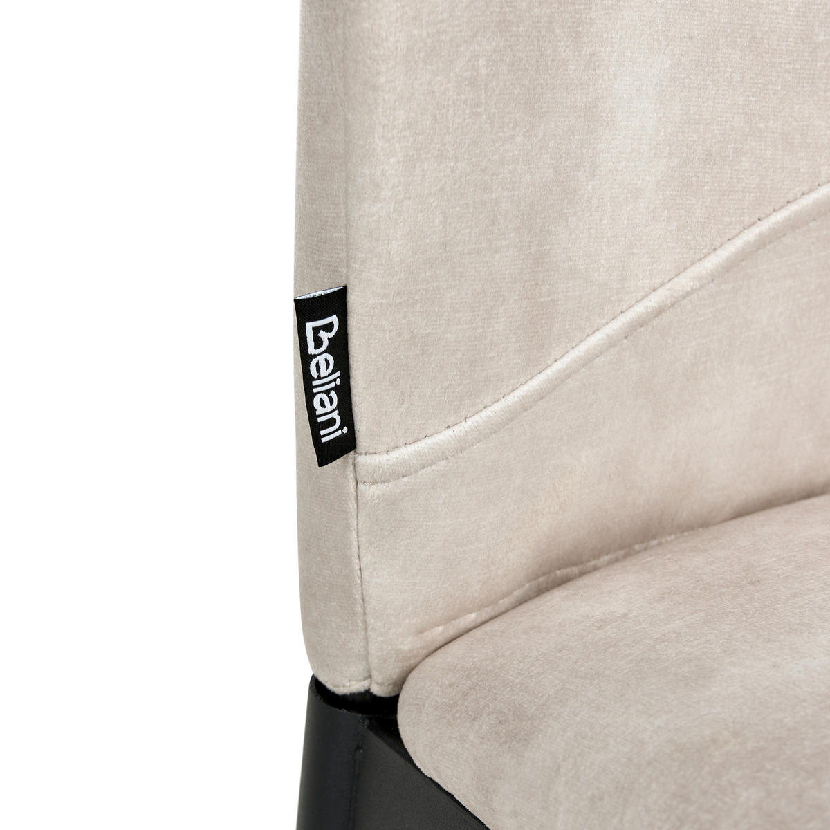 ESSZIMMERSTUHL 4er-Set Hellbeige Rocheport - Beige/Schwarz, Textil (46/89/44cm) - Beliani