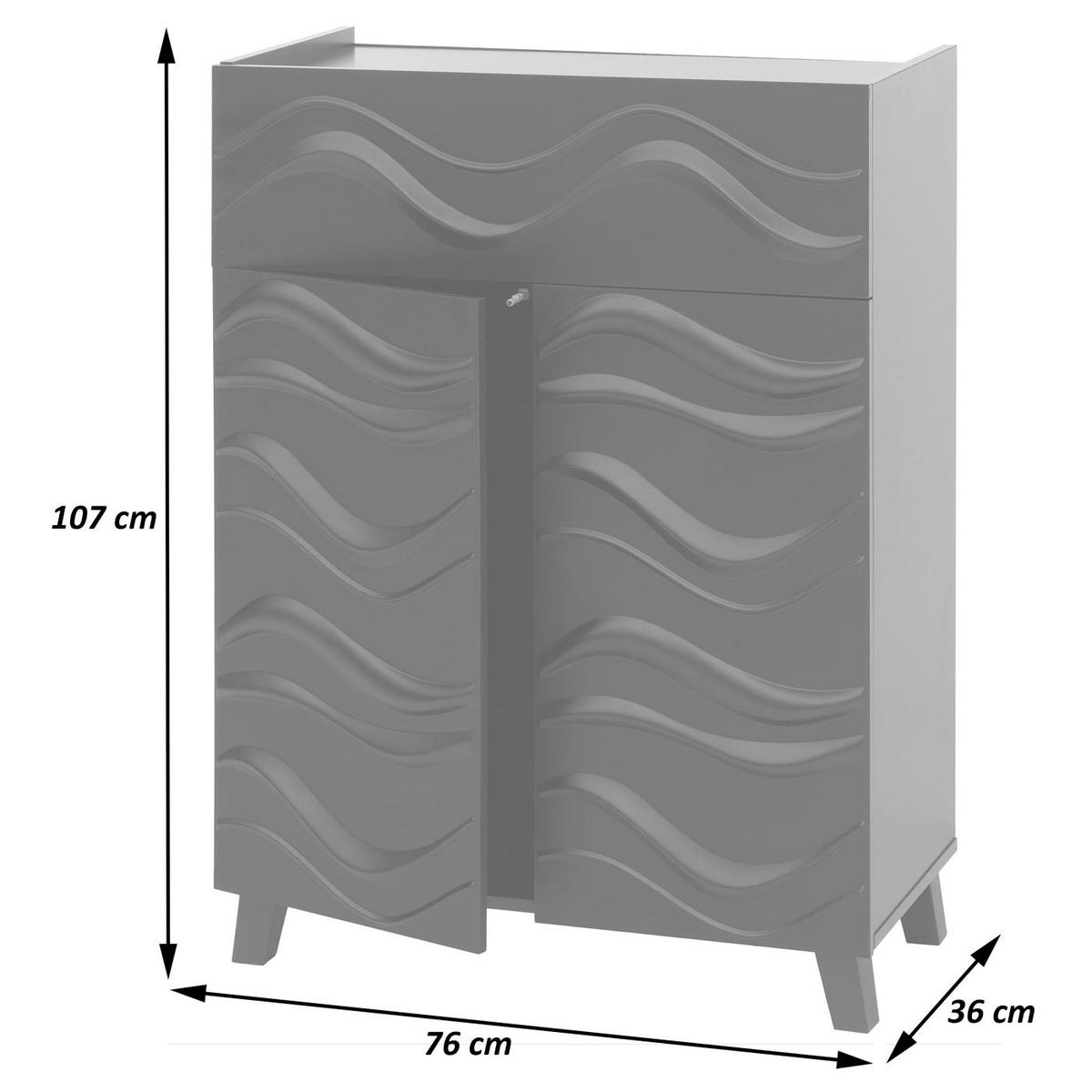 KOMMODE Weiß - Weiß, Holz (76/107/36cm) - MCW