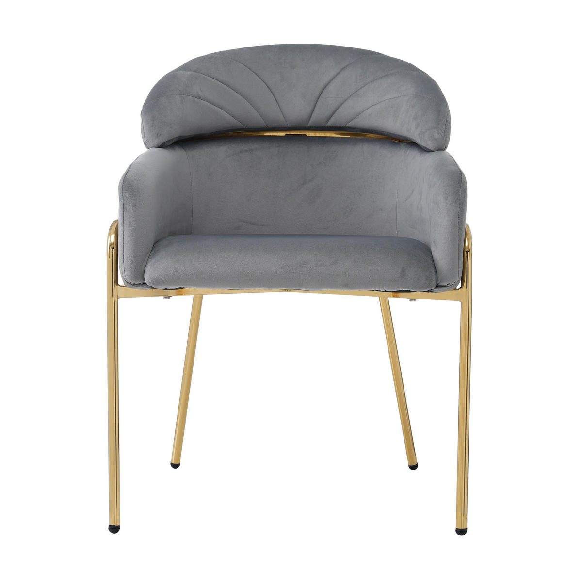 ESSZIMMERSTUHL 45x53x79 cm in Grau, Samt mit Metallbeinen, modern - Grau, Textil (45/79/53cm) - Modfu