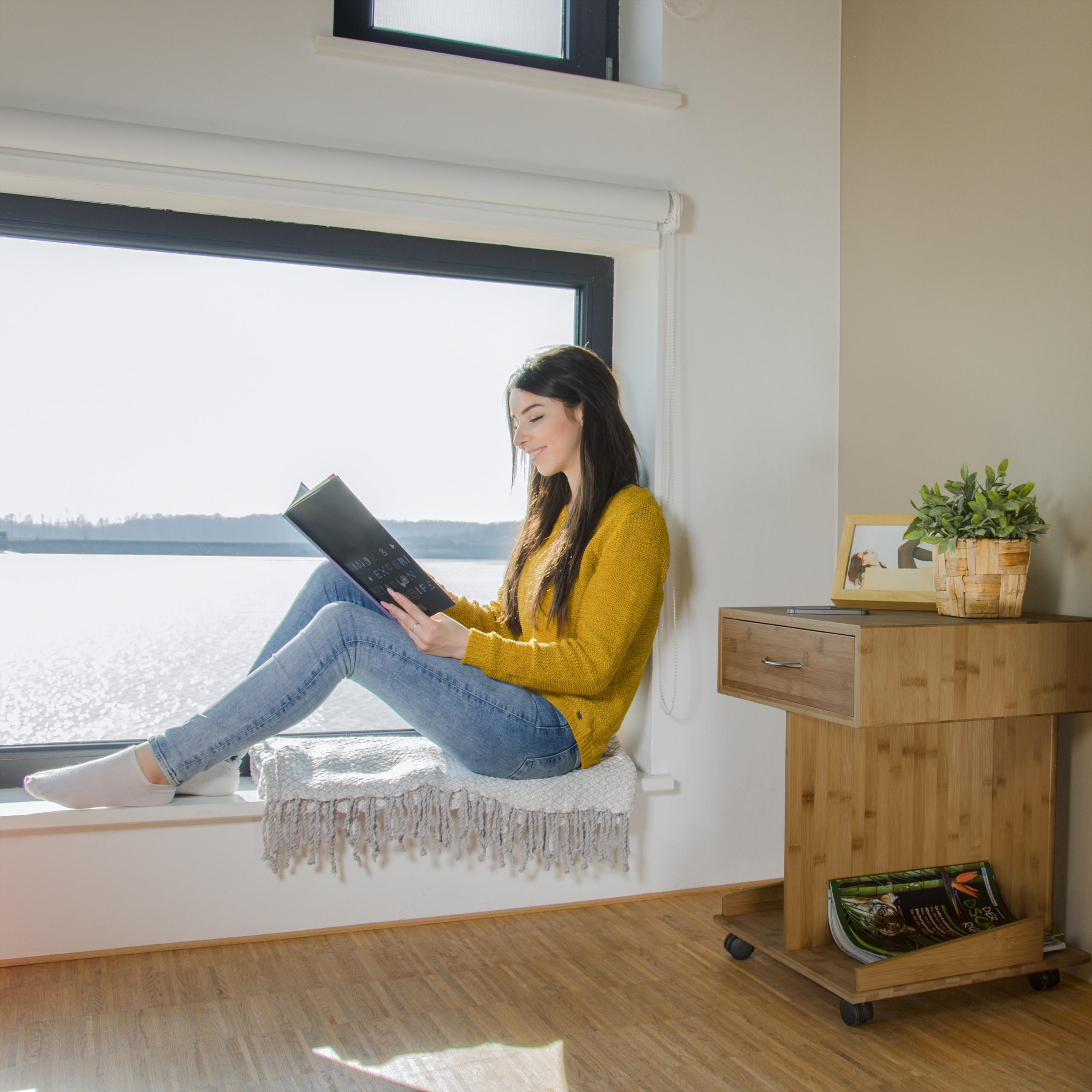 BEISTELLTISCH - Hellbraun, Holz (46/43/56.5cm) - Relaxdays