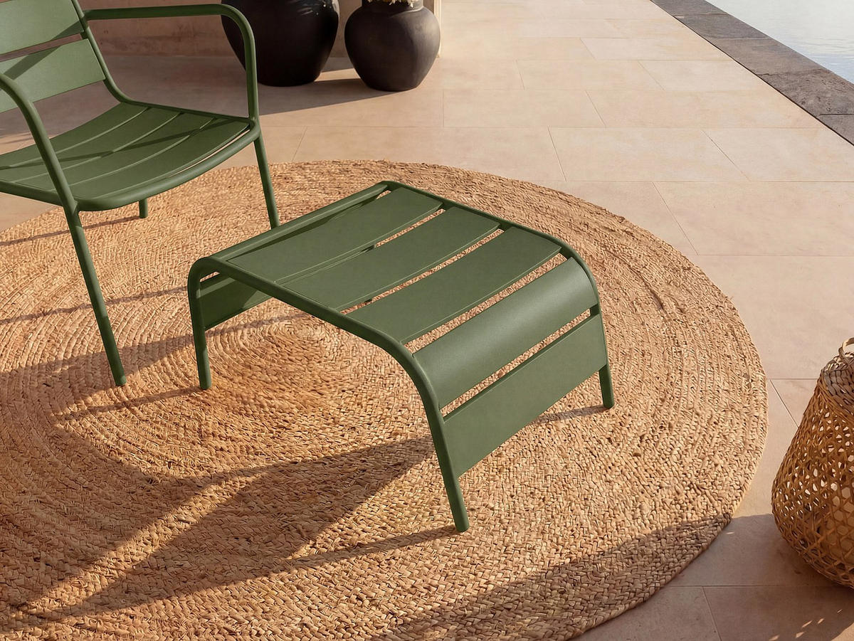 GARTENSESSEL - 50 cmcm x 61.5 cmcm - Metall - Khaki, Grün - MIRMANDE - Grün, Metall (50/33/61.5cm) - Vente-Unique