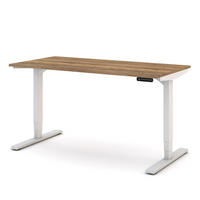 SCHREIBTISCH Elektrisch höhenverstellbarer Schreibtisch Y-Line Eiche Tabak Signalweiß 140/70/62-127cm - Eiche Wotan/Weiß, Holzwerkstoff/Metall (70/140/127cm) - ASSMANN