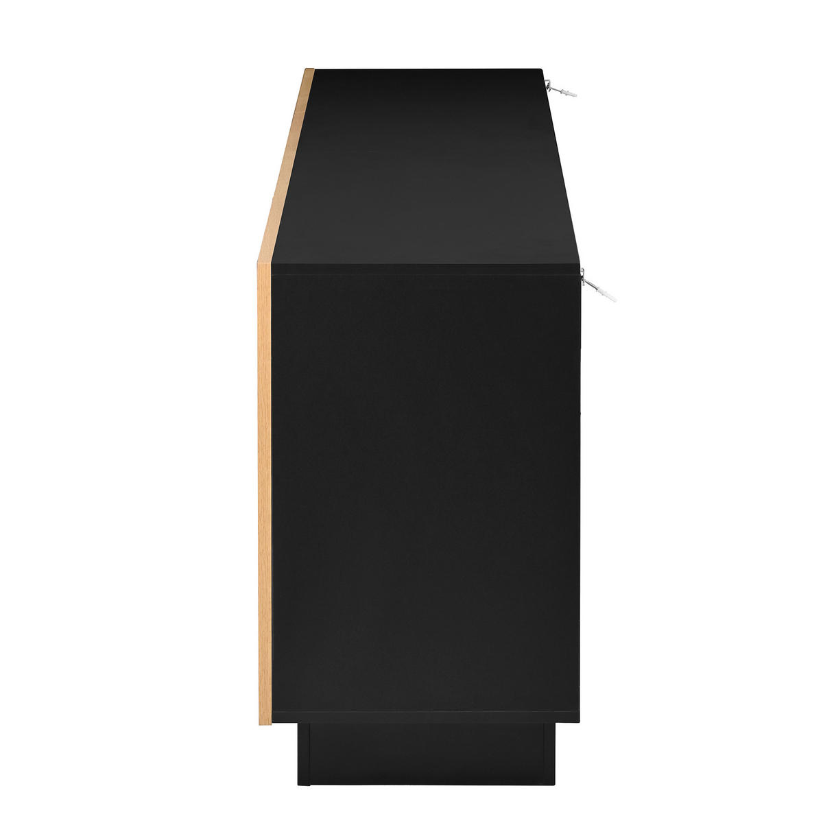 SIDEBOARD 160/40/72 cm Schwarz und Holzfarbe aus Spanplatte mit Stauraum - Schwarz, Holzwerkstoff (40/72/160cm) - OKWISH
