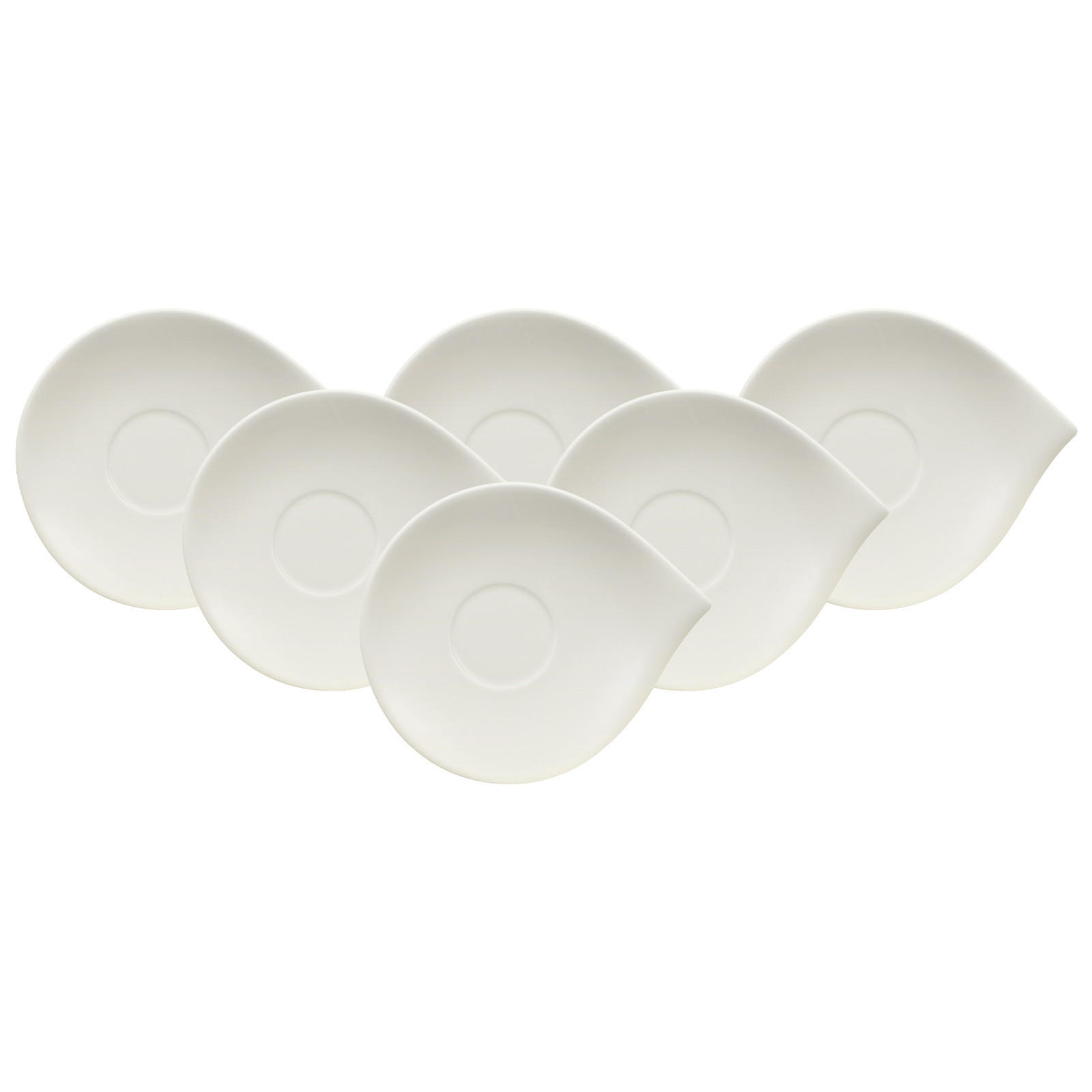 KAFFEEUNTERTASSEN Flow weiß 18 x 15 cm 6er Set - Weiß, Keramik (1cm) - Villeroy & Boch