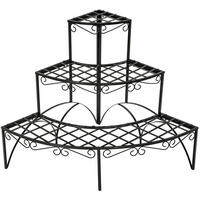 BLUMENTREPPE Aileen,60 x 60 x 60 cm,schwarz - Schwarz, Metall (60/60/60cm) - tectake