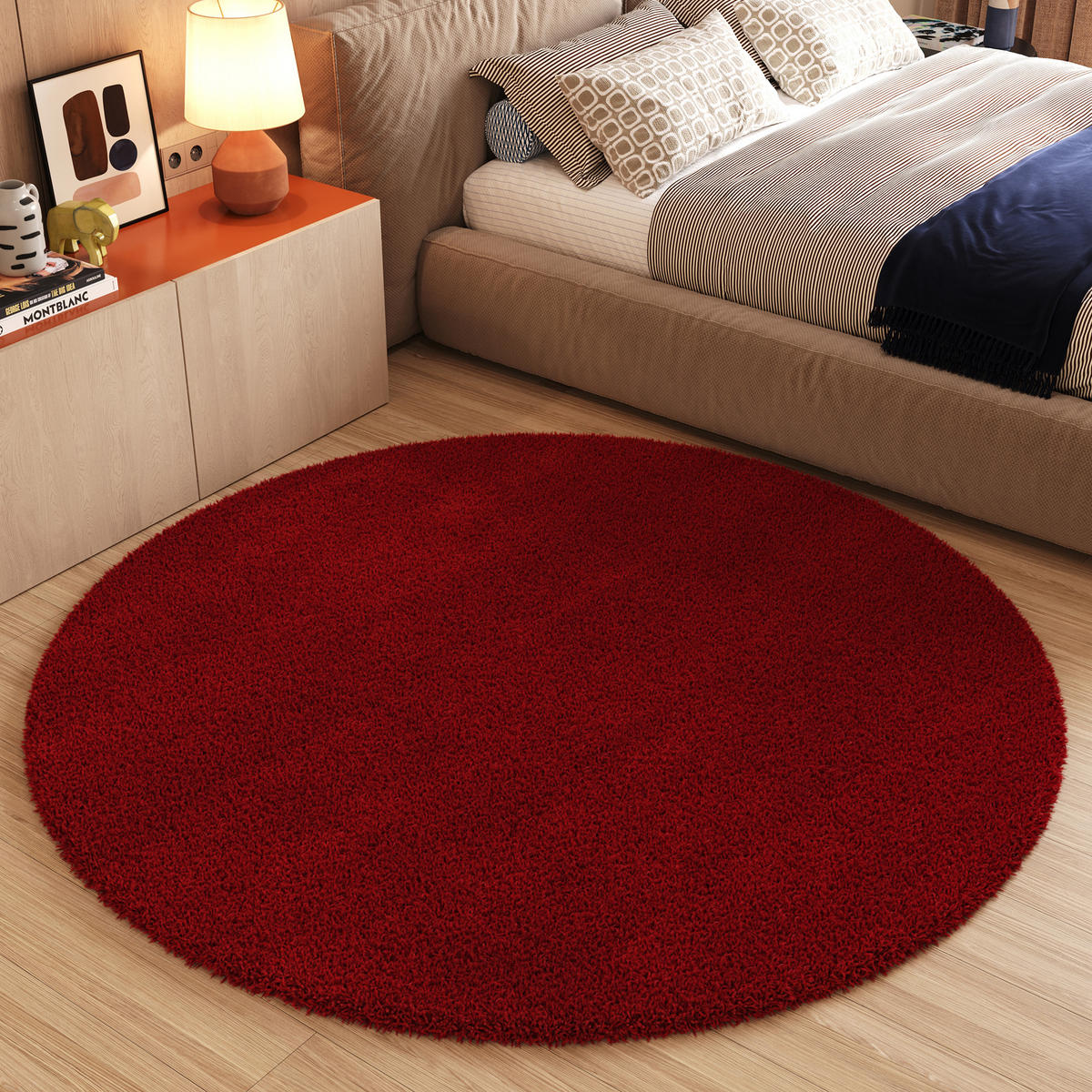 TEPPICH ESSENCE ROUND Rot 240/240 cm - Rot, Textil (240/240cm) - Tapiso