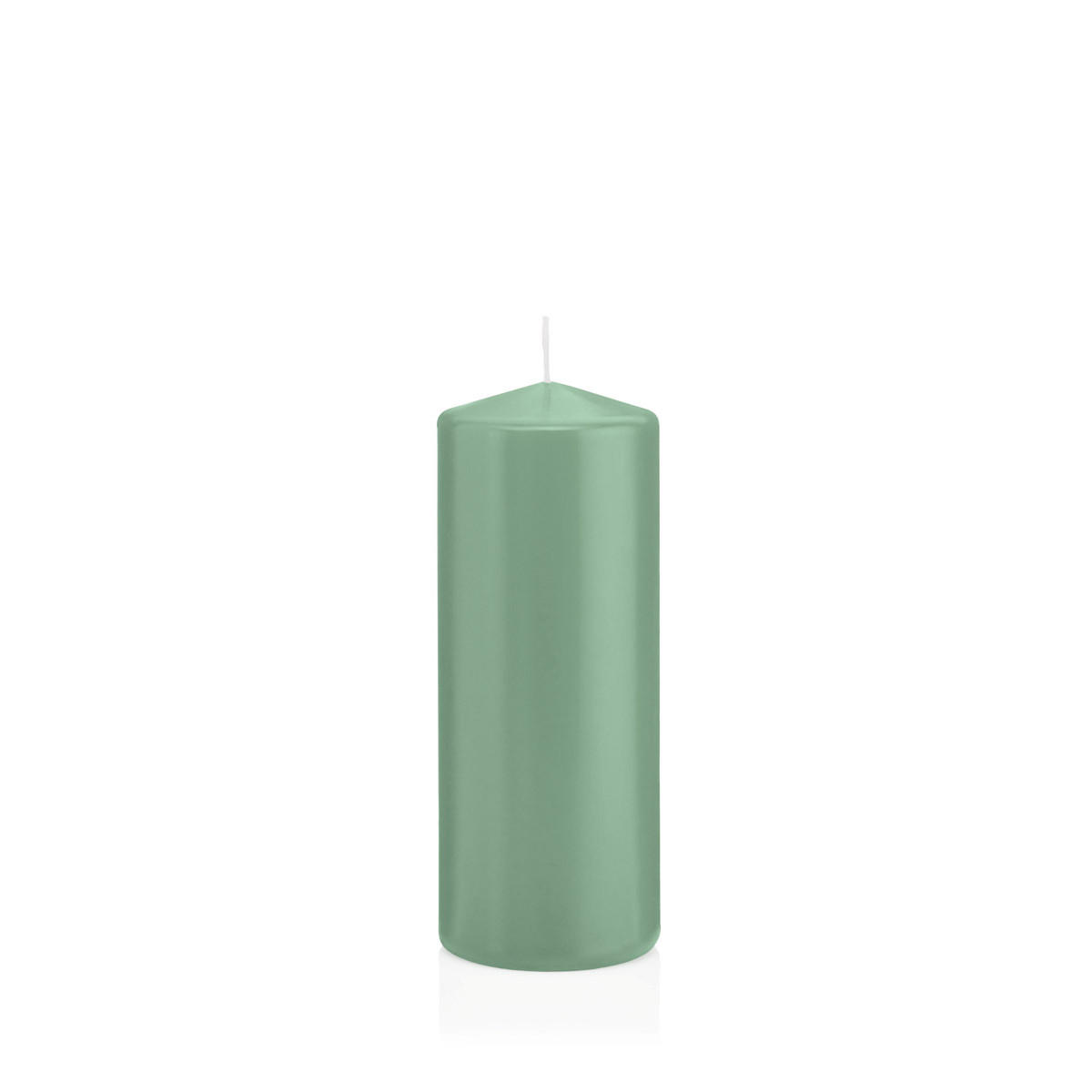 STUMPENKERZEN Reseda Ø 58 x 120 mm, 16 Stück - Eukalyptusholzfarben, Paraffin (6/12cm) - Wiedemann Kerzen