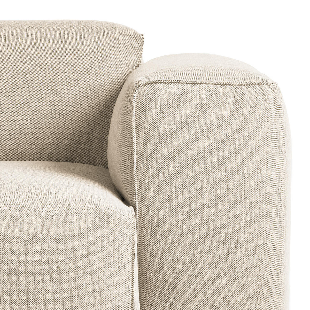 ECKSOFA mit Rundecke - Beige/Schwarz, Kunststoff/Textil (325/260cm) - home24