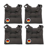 STUHLKISSEN mit Schleifenband 4er Set - Anthrazit, Textil (46/42/7cm) - Bonvionn