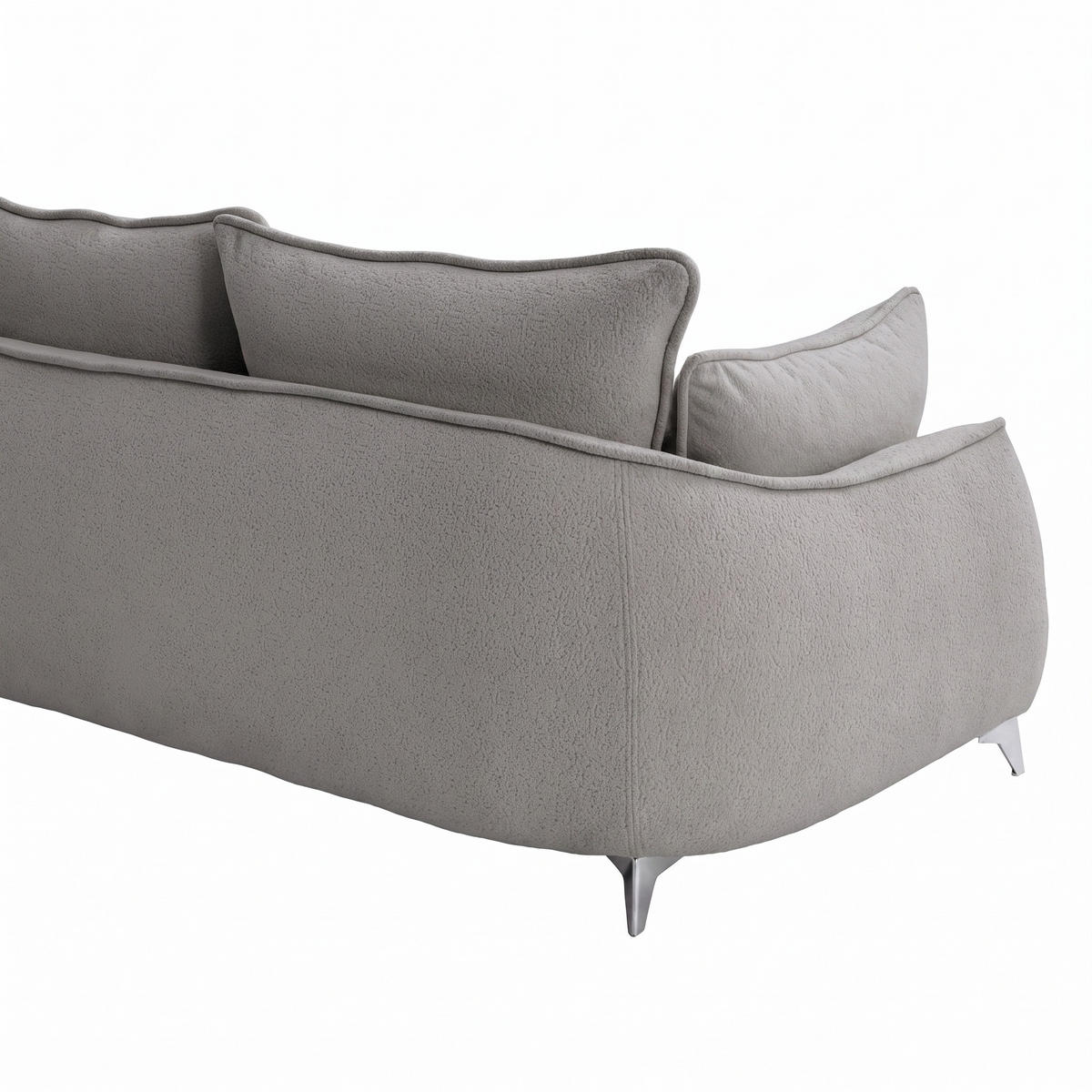 3-SITZER Sofa MELANI 252 cm Velours Grau - Chromfarben/Grau, Holz/Textil (252/90/88cm) - Muffo