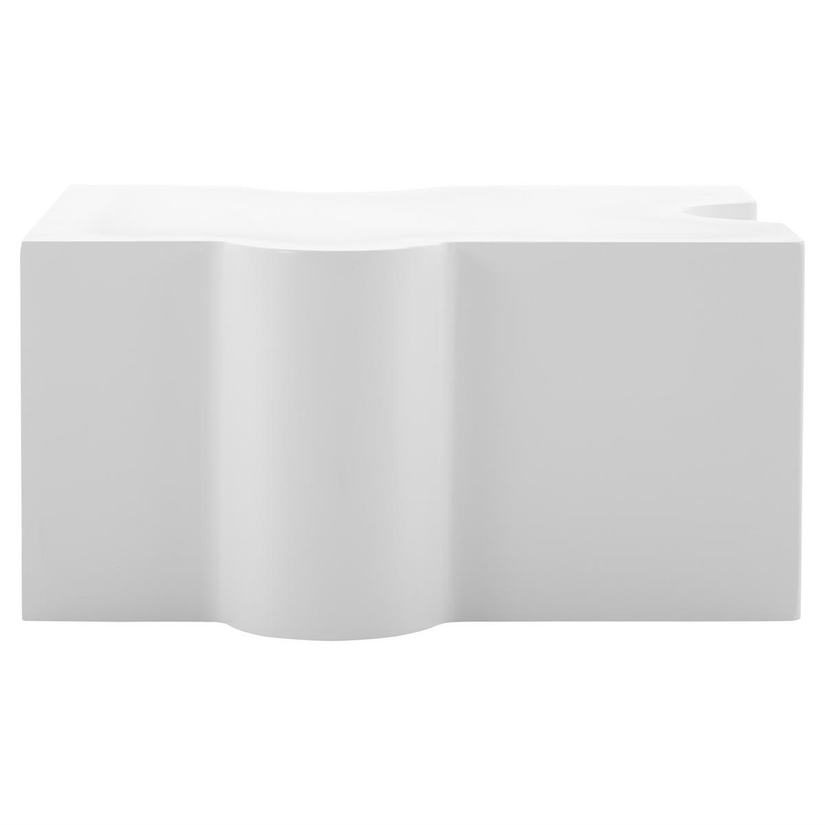 COUCHTISCH 65/65/32 cm weiß mit Puzzlemuster aus MDF - Weiß, Holzwerkstoff (65/65/32cm) - OKWISH