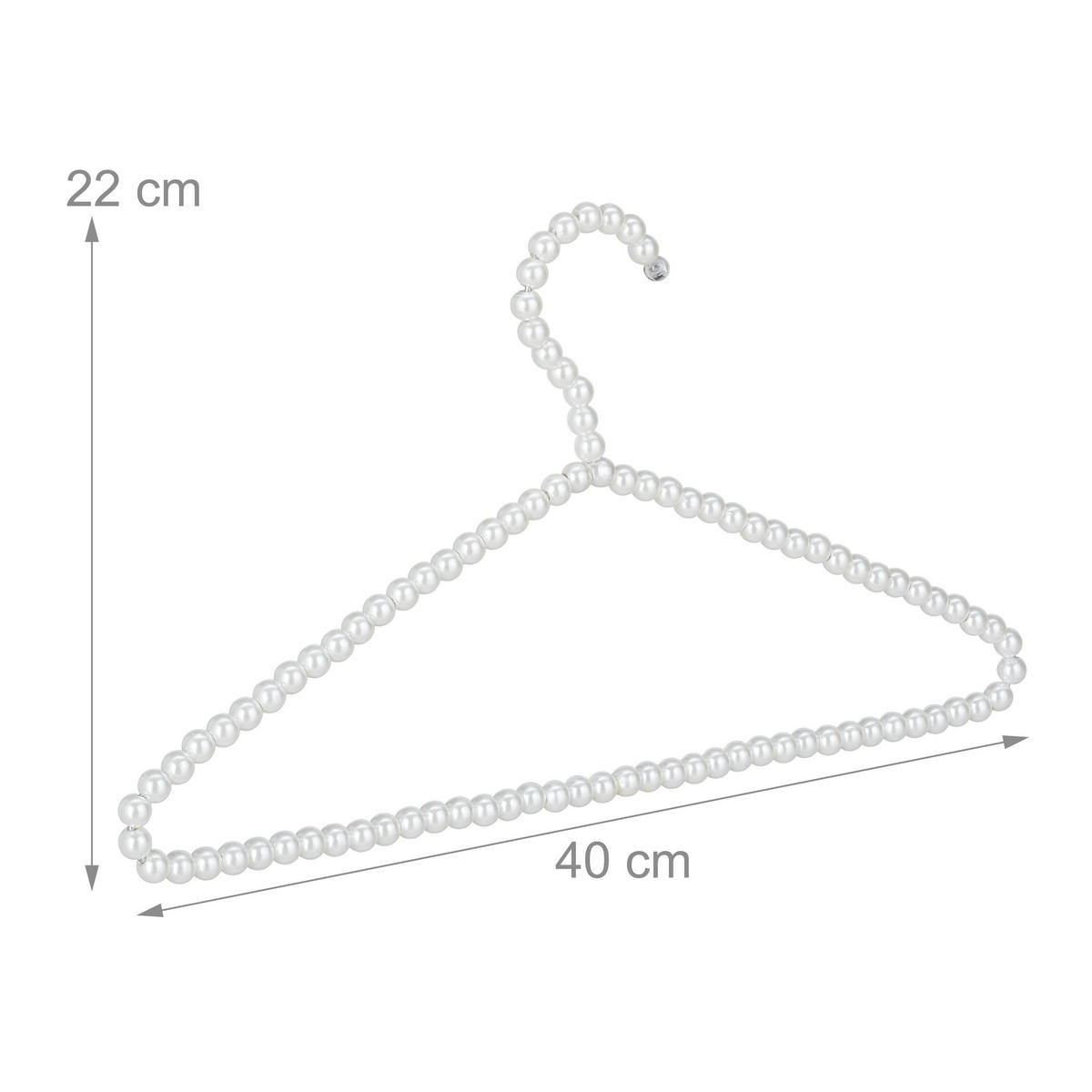 10XVEŠIAK na šaty - biela, kov/plast (40/22/1.2cm) - Relaxdays